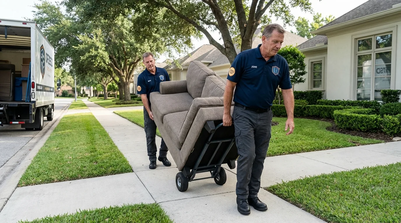Local residential moving crew loading furniture in Julian, CA